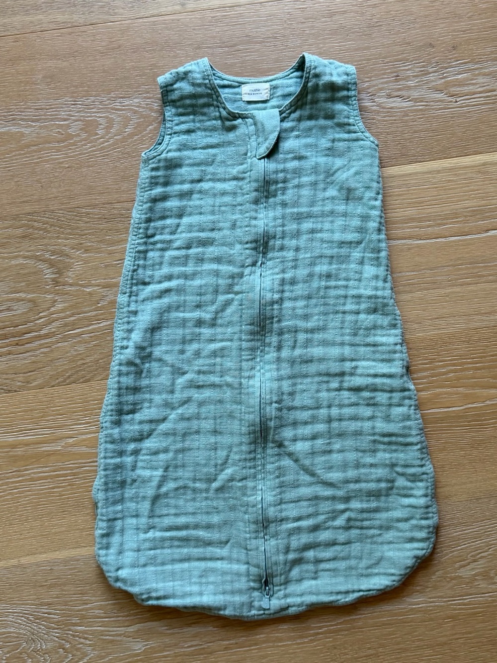 Kids Sleeveless Muslin Sleep Sack - Sage Green